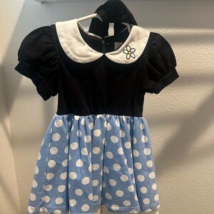 Blue and Black Polka Dot Toddler Dress